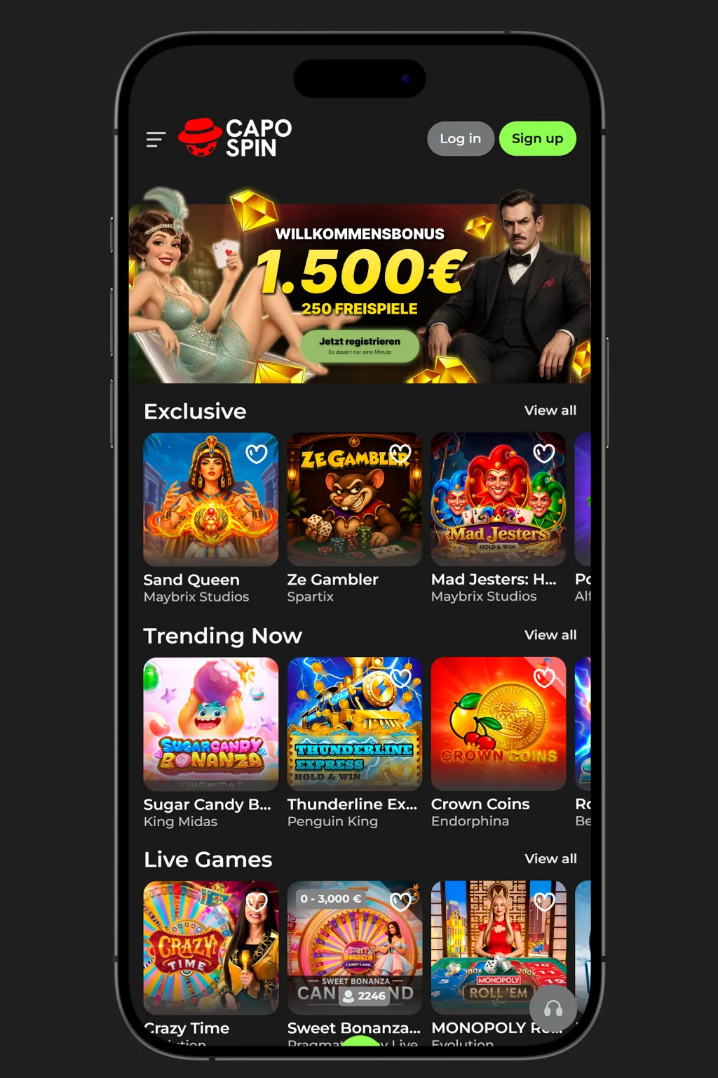 Capospin Mobile Casino App
